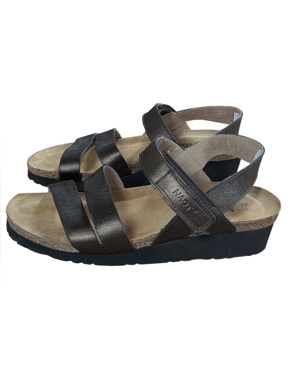 Naot Kayla Wedge Sandal Brown Metallic Leather Size 37 - Picture 2 of 13